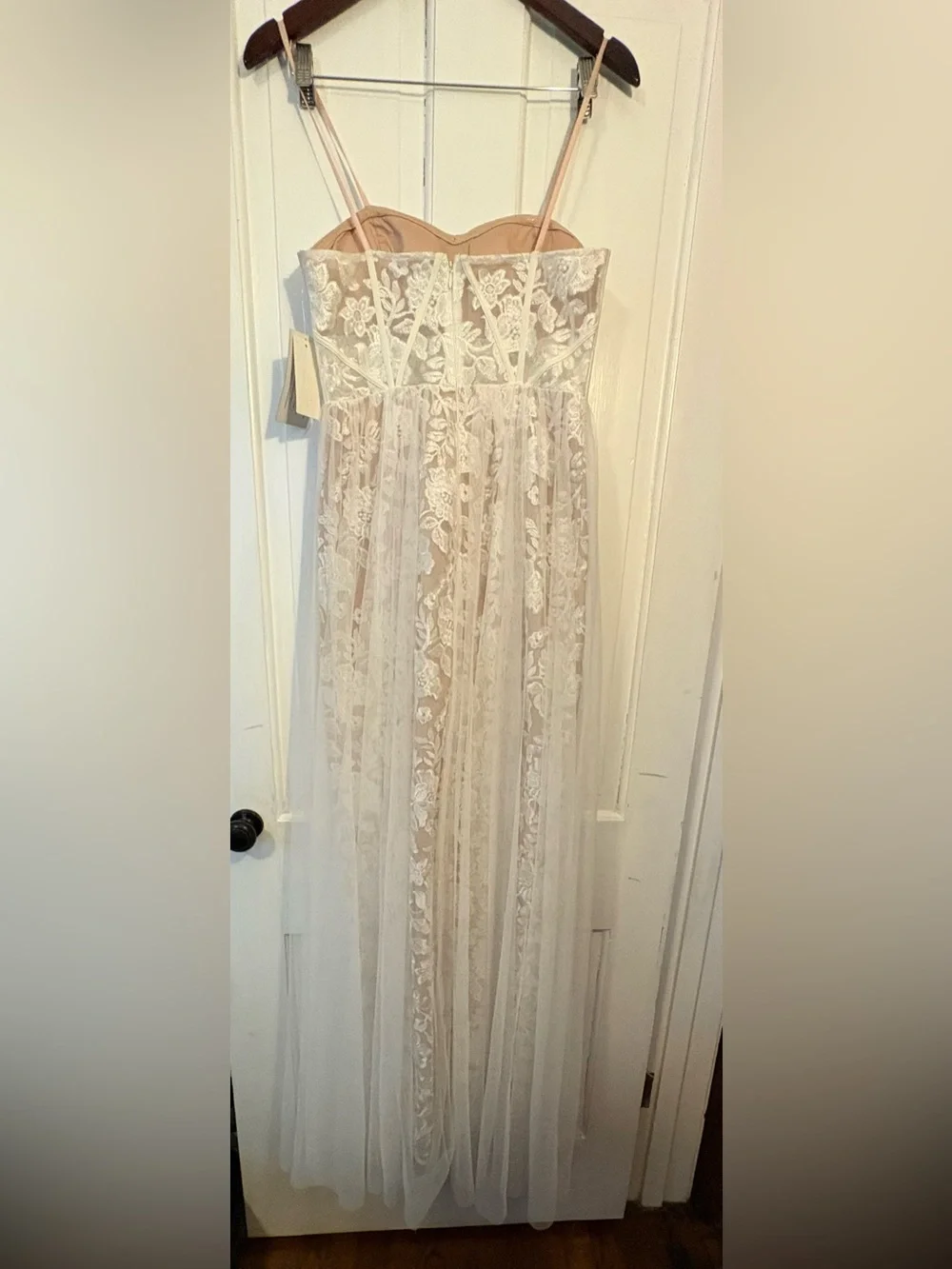 Aidan Mattox Lace Overlay Strapless Evening or Bridal Gown - Picture 13 of 13